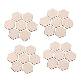 ARTSEWPLY 100 Stück Unbearbeitete Sechseckige Holzscheiben DIY Holzstücke für Bastelprojekte Handwerk für Holzplatten zur Dekoration