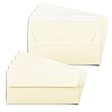50x Briefumschläge DIN Lang in Beige (Creme) mit Haftklebung - 11 x 22 cm - 100 g/m² - Briefkuvert ideal für Briefe und Einladungen