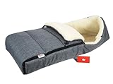 BABYLUX Fußsack LAMMWOLLE Winterfußsack Kinderwagen- Babyschale- Fußsack (55. LEIN Grau)