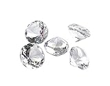 50 Dekosteine Diamanten Ø 20 mm transparent natur klar kristallklar Tischdekoration Streuartikel Hochzeit Taufe