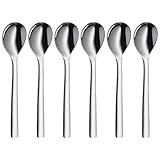 WMF Nuova Eierlöffel Set 6-teilig, Cromargan Edelstahl poliert spülmaschinengeeignet, L 12 cm