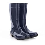 LEMIGO Damen Gummistiefel hohe Regenstiefel Ilse (40, dunkelblau)