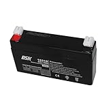 DSK - 6V 1,3Ah Blei-Säure-Akku, ideal für Alarmanlagen, USV, Kommunikationssysteme, Sicherheitssysteme und elektrisches Kinderspielzeug. Wiederaufladbarer Akku, Schwarz, 10318