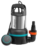Gardena Klarwasser-Tauchpumpe 11000: Klarwasserpumpe mit 11.000 l/h Fördermenge, Schwimmschalter mit Dauerlaufoption, Flachabsaugung bis 2 mm, Schnellkupplungssystem, 450 W (09032-20)