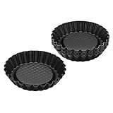 Zenker Torteletts Backform Set 6 Stück – Robustes Metallic Design, 105x105x20 mm, 100 ml, Hitzebeständig bis 230°C, Schwarz