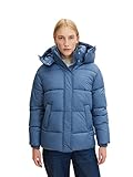 TOM TAILOR Damen Pufferjacke mit Kapuze 1032483, 10904 - Stormy Sea Blue, M