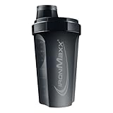 IronMaxx Eiweiß Shaker - 700ml Deep Black | Proteinshaker mit Drehverschluss, Sieb & Mess-Skala | auslaufsicher, spülmaschinengeeignet & frei vom Weichmacher BPA & DEHP