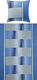 Erwin Müller Bettwäsche, Bettgarnitur Single-Jersey blau Größe 135x200 cm (80x80 cm) - anschmiegsame Qualität, bügelfrei, pflegeleicht, mit praktischem Reißverschluss (weitere Größen)