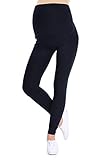 Oasi Mija Gute Qualität Umstandsleggings für Schwangere Lange Leggings/Hose 3085 (L, Schwarz)