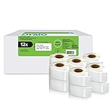 DYMO Original LabelWriter Rücksendeadressetiketten | 25 mmx54 mm | 12 Rollen mit je 500 leicht ablösbaren Etiketten (6.000 Stück) |selbstklebend | Beschriftungsgerät für LabelWriter Etikettendrucker