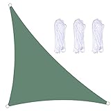 Dreieckiges Vordach Wasserdicht UV-beständiges Oxford-Gewebe für den Außenbereich, Garten, Terrasse, Partys (5x5x7m, Dunkelgrün)