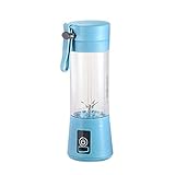 Ctzrzyt Le Portab 380 ml USB Rechargeable Le Portab Le Electric Fruit Juicer Smoothie Maker Standmixer Sport 4 Klingen Fruit Mixer Squeezer Blau