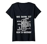 Damen Konstrukteur Ingenieur Maschinenbau Technischer Zeichner T-Shirt mit V-Ausschnitt