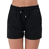 Smith & Solo Kurze Hose Damen - Shorts Sommer Hosen, Laufhose Kurz Sporthose, Trainingshose Sportshorts Women Laufshorts (Schwarz, M)