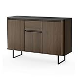 WALNUT Dreitüriges Küchenbuffet-Server-Sideboard mit Schubladenschrank, Wohnzimmer, Küche, Esszimmer (Color : A, Size : 48')