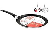 Home Maitre Crêpe-Pfanne, Antihaftbeschichtung, 24 cm, Aluminium, Schwarz, Metall