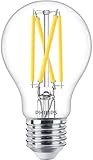 Philips LED Classic E27 Filament Lampe Warm Glow (60 W), dimmbare LED Lampe mit warmweißem Licht, energiesparende Lampe mit langer Nutzlebensdauer, Klar