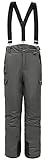 BenBoy Herren Skihose Winddicht Wasserdicht Schneehose Gefüttert Warm Abnehmbaren Softshellhose Snowboardhose Hosenträgerhose mit Verstellbarer Träger Outdoorhose Winter HXK7991M-Grey-L