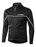 INBIKE Fahrradjacke Herren Winter Thermo Radjacke Laufjacke Atmungsaktiv Winddicht Wasserabweisend Reflektierend Warm Herbst für Radfahren Joggen Laufen Schwarz M