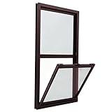 LXBAMKEA Individuell Anpassbar Schiebefenster, Vertikale Lüftungsfenster Schuppenfenster, Aluminiumrahmen Ersatzfenster Für Haus Keller Gewächshaus Restaurant Dachboden(Bruin)