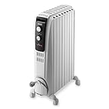 De'Longhi Dragon 4 Radiator TRD40820, Oljefylld Radiator med 3 Effektnivåer, 24-timmars Timer, Rum upp till 60m³, Frostskydd och Ekofunktion, Säkerhetstermostat, med Hjul, 2000W, Vit