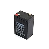 Velamp 23722 Wiederaufladbare Bleibatterie, Faston-Anschlüsse, 6 V, 4 Ah, Einzelpack