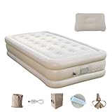 Catche Air Catching - Tragbare Luxus-Schlafmatte mit eingebauter Pumpe | Luftmatte für den Außenbereich | Luftbett für Männer Frauen | Flocked Double Airbed | Oule Airbed mit AC