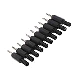 FUNNETOYU 10 Stück Teiliges Stereo Klinkenstecker Solder Type Poliger Trs Stecker mit Ringen DIY Audio Kabelverbinder für Kopfhörer Mikrofon Reparatur Schwarz
