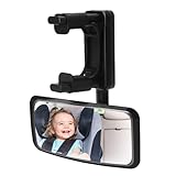 Rücksitzspiegel für Babys, 360° Drehbar Auto Spiegel für Baby, Spiegel Auto Baby Rückbank mit Haken Clip, Rückspiegel für Kindersitz und Babyschale für allerlei Kopfstützen