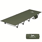 TOMOUNT Feldbett Ultraleichtes Klappbett aus Aluminium Kompaktes tragbares Campingliege einfach zu Bauen belastbare Campingbett für Zelten, Outdoor Wanderung, Reisen, Strand - Grün