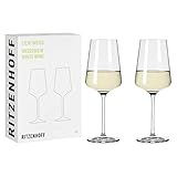 RITZENHOFF 6111006 Weißweinglas 400 ml - Serie Lichtweiss – 2 Stück im Geschenk-Set - stilvoll-modern – Made in Germany