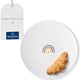 Villeroy & Boch – With Love Frühstücks-/ Dessertteller 'Be Happy' Weiß, Spülmaschinenfest, Mikrowellensicher, Teller Regenbogen, Geschirr Keramik, Geschenk, Premium Porzellan