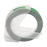 Geprägtes Etikettenmacher-Nachfüllband, 6 mm x 3 m, für DYMO und für Motex, perfekt zum Organisieren und Basteln von Projekten (grün)