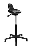 Topstar 70590-0 STANDSTAR, Stehhocker, Arbeitshocker, Stehhilfe, Neigeverstellung, höhenverstellbar, Kunststoff, schwarz, 55 - 81/ 35/ 25 cm