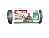 Alfapac - 10 Müllbeutel, 40 l, mit Zugband, sehr robust, große Öffnung, 2 Materialien, recycelt & pflanzlich