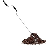 Kompostbelüfter-Werkzeug, manueller Kompostwender,Manuelles Kompostmischwerkzeug aus Edelstahl | Rostfreie, robuste Kompost-Kurbeldrehung für eine effiziente Gartenabfallentsorgung im Freien