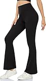 ACTINPUT Yogahose Damen Schlaghose Blickdicht Flared Leggings Bootleg Sporthose Bootcut Jogginghose Fitnesshose Jazzpants（Schwarz，M）