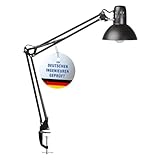 MAUL Schreibtischlampe MAULstudy | Verstellbare Klemmleuchte mit Gelenkarm für Büro und Schreibtisch | Elegante Schreibtischlampe LED aus Metall | Exklusive LED-Leuchtmittel | Schwarz