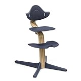 Stokke Nomi Stuhl, Eiche/Navy - Inspiriert zu aktivem Sitzen - Ohne Werkzeug stufenlos verstellbar - Inklusive Fußstütze und kippsicheren Rädern - Bis 150 kg belastbar