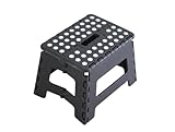 Bis 150 KG, Höhe 22 cm, Tritthocker Klappbar, Klappstuhl, Klapphocker, Falthocker, Faltbarer Hocker, Kinder, Fußhocker (Schwarz)