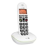 DORO - Doro PhoneEasy 100w - Schnurloses Festnetztelefon - Große Displayanzeige - Extra große Tasten - Freisprechfunktion - Lauter Klingelton - Lautstärkeregler - Weiß