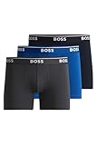 BOSS Herren Boxer Briefs, 3er Pack, Open Blue 487, L