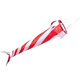 CIM Windsack - Windturbine 90 RED/White - UV-beständig und wetterfest - Ø20cm, Länge: 90cm - inkl. Kugellagerwirbelclip