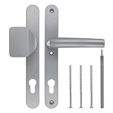 kj-vertrieb Türgriff/Türdrücker/Türklinke/Drückergarnitur DHS 92mm (Schildbreite 32mm) - Silber F1 - mit Knauf