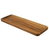 Jean & Len Holztablett rechteckig aus Akazienholz, vielseitig einsetzbar für Accessoires & Büro, stylischer Organizer mit einzigartiger Maserung, per Hand reinigen, Deko Holzbrett, 28x10x1,5cm
