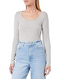 VERO MODA Damen Vmmaxi My Soft Long U-neck Noos' Langarmshirt, Grau (Light Grey Melange), S EU