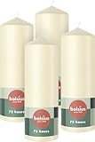 Bolsius Glatte Stumpenkerzen - Elfenbein - 4 Stück - 20 x 7 cm - Dekorative Haushaltkerzen - Brenndauer 75 Stunden - Unparfümierte - Enthält Natürliches Pflanzenwachs - Ohne Palmöl