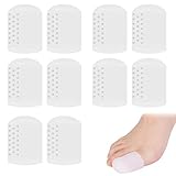 ruggito 10 Stück Atmungsaktive Zehenschutz Gel Zehenkappen Zehenschutz GroßEr Zeh, Silikon Zehenschutz, Schmerzlinderung für Hühneraugen, Blasen, Schwielen Unisex(Weiß)