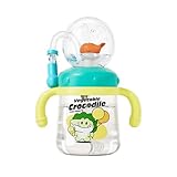 Baby Drinking Cup Whale Squirt | 300ml Walbrunnen Sippy Cup Kleinkindbecher Auslaufsichere Wasserflasche Kreative Kinderbecher mit Strohhalmen und Deckel für Heimreisen