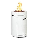 Blumfeldt Crete Gas-Feuerstelle, 13 kW Wärmeleistung, Flüssiggas, Edelstahl, 360° FireView, inkl. Regencover, Gasdruck: max. 50 mbar, zweistufiger Drehregler